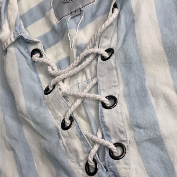 Rails Uli Lace Up nautical stencil tunic top long sleeve women’s small - Picture 10 of 10